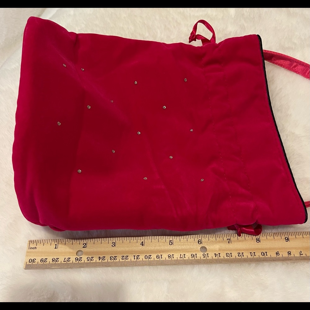 Victoria’s Secret Hot Pink Velvet Mini Bucket Bag with Scattered Rhinestones - Picture 8 of 11